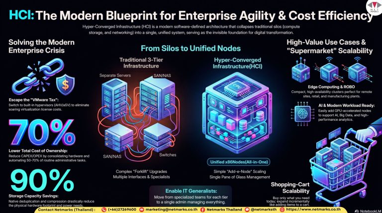 HCI: The Modern Blueprint for Enterprise Agility & Cost Efficiency Transform your traditional data center into a more agile, future-ready foundation